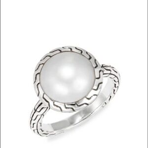 John Hardy Silver Ring with Freshwater Pearl